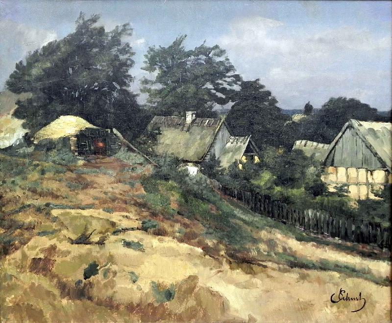 Carl Schuch Houses in Ferch by Lake Schwielow oil painting image